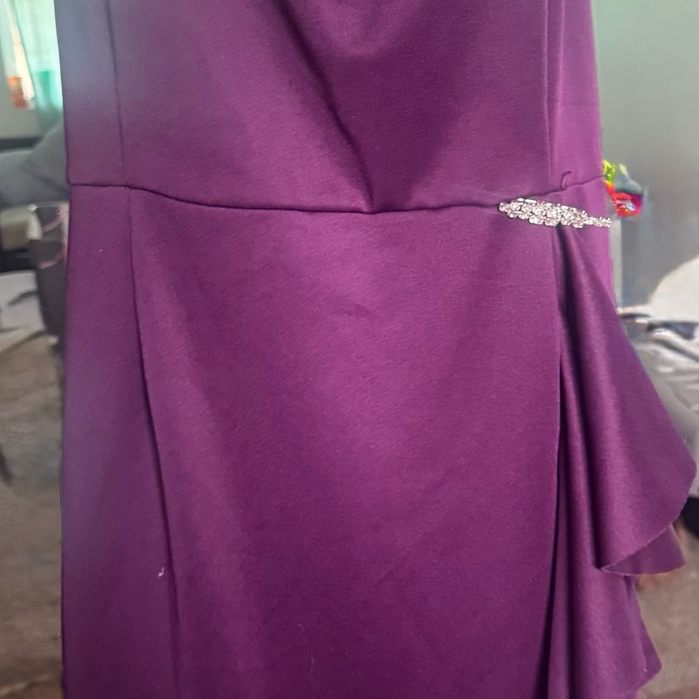 Elegant Purple Dress with Rhinestone Detail